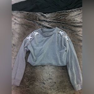 Ardene grey cropped hoodie.
